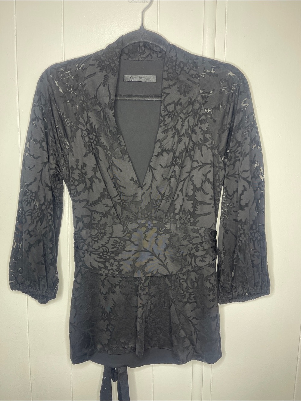 Yigal Azrouel  black women shirt long sleeve size 2.
